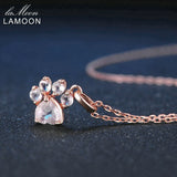 Women's Rose Gold Plated With Quartz Crystal Paw Jewelry Set