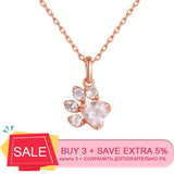 Women's Rose Gold Plated With Quartz Crystal Paw Jewelry Set