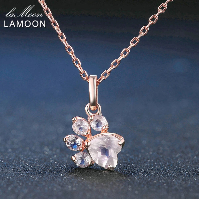 Women's Rose Gold Plated With Quartz Crystal Paw Jewelry Set