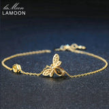 LAMOON 5X7mm Citrine 925 Silver Bracelet