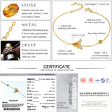 LAMOON 5X7mm Citrine 925 Silver Bracelet