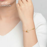LAMOON 5X7mm Citrine 925 Silver Bracelet