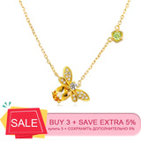 925 Silver Necklace Natural Citrine Gemstone 14K Plated Pendant Jewelry