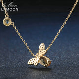 925 Silver Necklace Natural Citrine Gemstone 14K Plated Pendant Jewelry