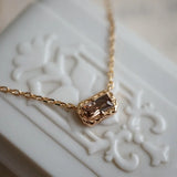 Smoky Grey CZ Mini Pendant Necklace, 925 Silver Plated Fine Jewelry
