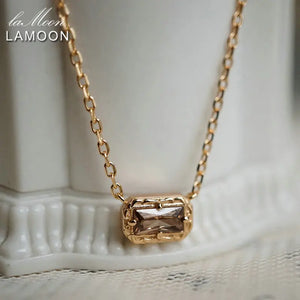 Smoky Grey CZ Mini Pendant Necklace, 925 Silver Plated Fine Jewelry