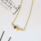 Camellia Flower Garnet Pendant 925 Silver 14K Plated