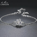 Clear Quartz Heart Charm Bracelet 925 Sterling Silver Fine Jewelry