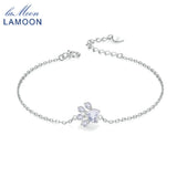 Clear Quartz Heart Charm Bracelet 925 Sterling Silver Fine Jewelry