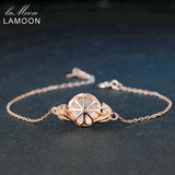 Gemstone Pink Rose Quartz S925 Sterling Silver Charm Bracelet