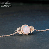 Gemstone Pink Rose Quartz S925 Sterling Silver Charm Bracelet