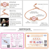 Gemstone Pink Rose Quartz S925 Sterling Silver Charm Bracelet