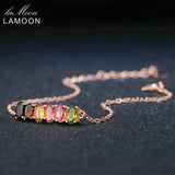Natural Multi-Color Oval Tourmaline Bracelet