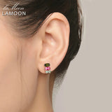 Natural Oval Tourmaline 925 Silver Stud Earrings