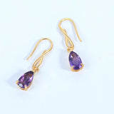 Amethyst Drop Earrings 925 Sterling Silver Jewelry