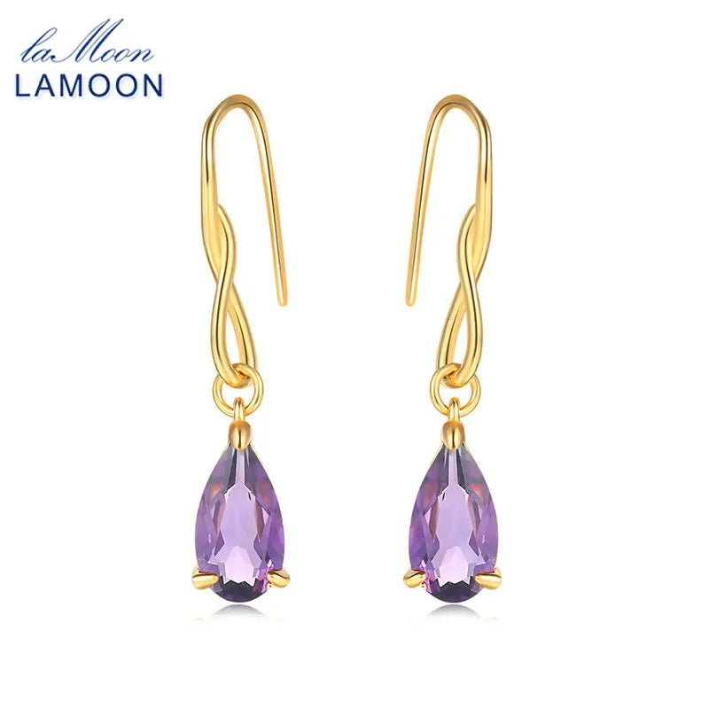 Amethyst Drop Earrings 925 Sterling Silver Jewelry