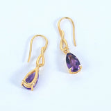 Amethyst Drop Earrings 925 Sterling Silver Jewelry