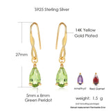 Amethyst Drop Earrings 925 Sterling Silver Jewelry