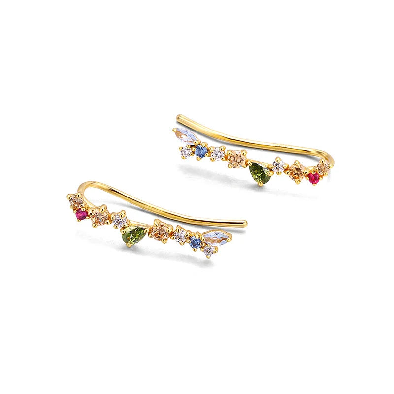 Sterling Silver Zircon Ear Cuff Earrings Gift EI166
