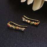 Sterling Silver Zircon Ear Cuff Earrings Gift EI166