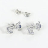 Corundum Shooting Star Earrings 925 Silver Plated