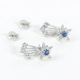 Corundum Shooting Star Earrings 925 Silver Plated