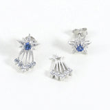 Corundum Shooting Star Earrings 925 Silver Plated