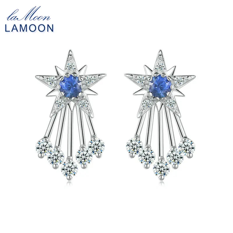 Corundum Shooting Star Earrings 925 Silver Plated