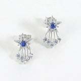 Corundum Shooting Star Earrings 925 Silver Plated