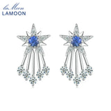 Corundum Shooting Star Earrings 925 Silver Plated