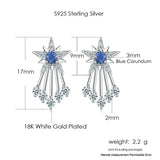Corundum Shooting Star Earrings 925 Silver Plated