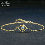 925 Silver Moonstone Charm Bracelet for Women HI031