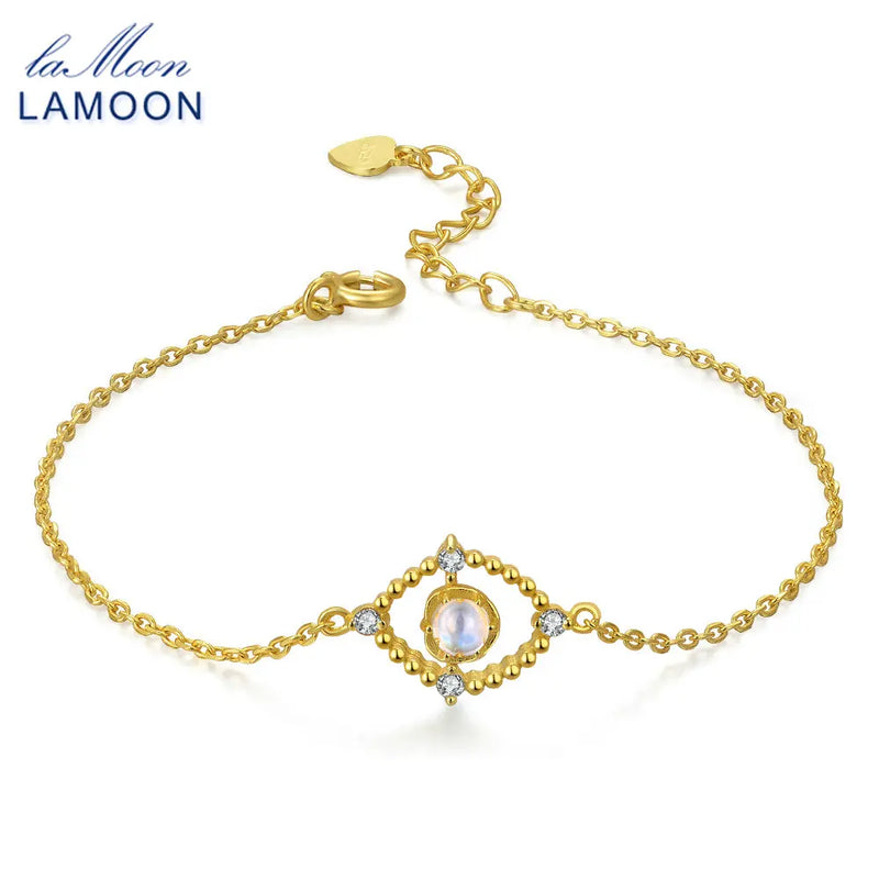 925 Silver Moonstone Charm Bracelet for Women HI031