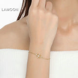 925 Silver Moonstone Charm Bracelet for Women HI031