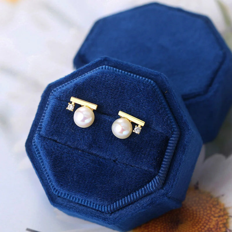 Freshwater Pearl 925 Silver Stud Earring For Women