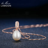 Freshwater Pearl 925 Sterling Silver Pendant Necklace 18K Rose Plated