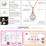 Freshwater Pearl 925 Sterling Silver Pendant Necklace 18K Rose Plated