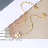 Freshwater Pearl Bracelet 925 Silver Charm Bracelets 14K Plated