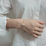 Freshwater Pearl Bracelet 925 Silver Charm Bracelets 14K Plated