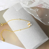 Freshwater Pearl Bracelet 925 Silver Charm Bracelets 14K Plated