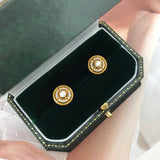 Freshwater Pearl Earrings 925 Sterling Silver Studs 14K Plated Vintage Jewelry