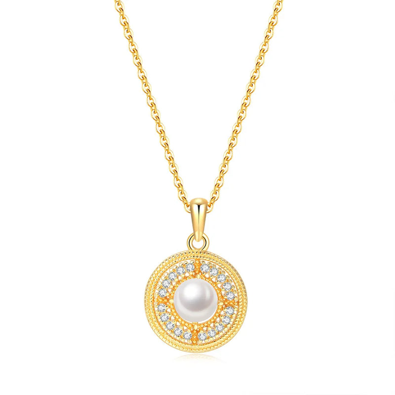 Freshwater Pearl Pendant Necklace 925 Sterling Silver Necklaces For Women