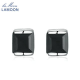 Square Chalcedony Stud Earrings 925 Silver Daily Jewelry