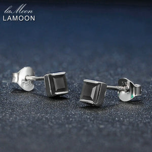 Square Chalcedony Stud Earrings 925 Silver Daily Jewelry