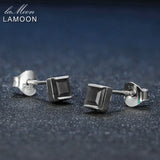 Square Chalcedony Stud Earrings 925 Silver Daily Jewelry
