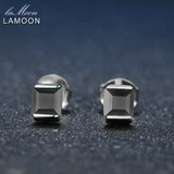 Square Chalcedony Stud Earrings 925 Silver Daily Jewelry