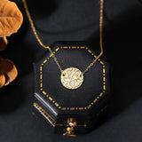 925 Sterling Silver Choker Necklace with Round Pendant for Women