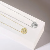 925 Sterling Silver Choker Necklace with Round Pendant for Women