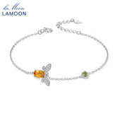 Love Bee 925 Silver Bracelet Citrine Gemstones Chain Jewellery