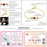 Natural Ruby Bracelet 925 Sterling Silver Vermeil Jewelry